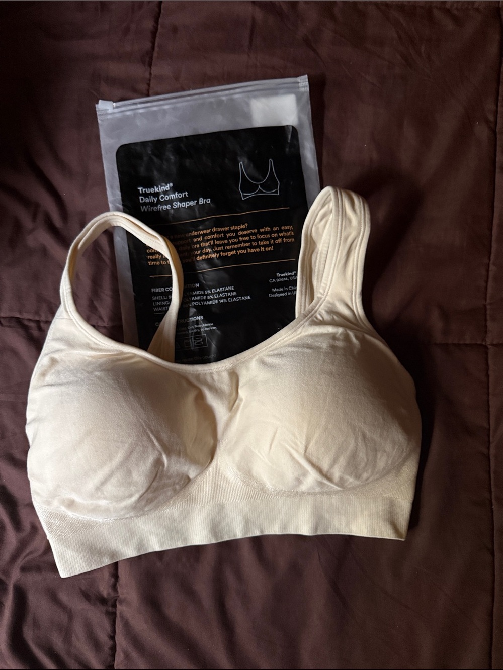 Truekind Cream Wireless Comfort Bra with Light Shaping